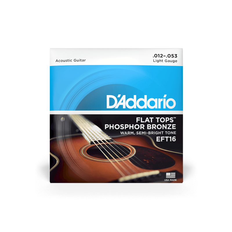 Набор струн D'ADDARIO EFT16 FLAT TOPS PHOSPHOR BRONZE LIGHT (12-53)